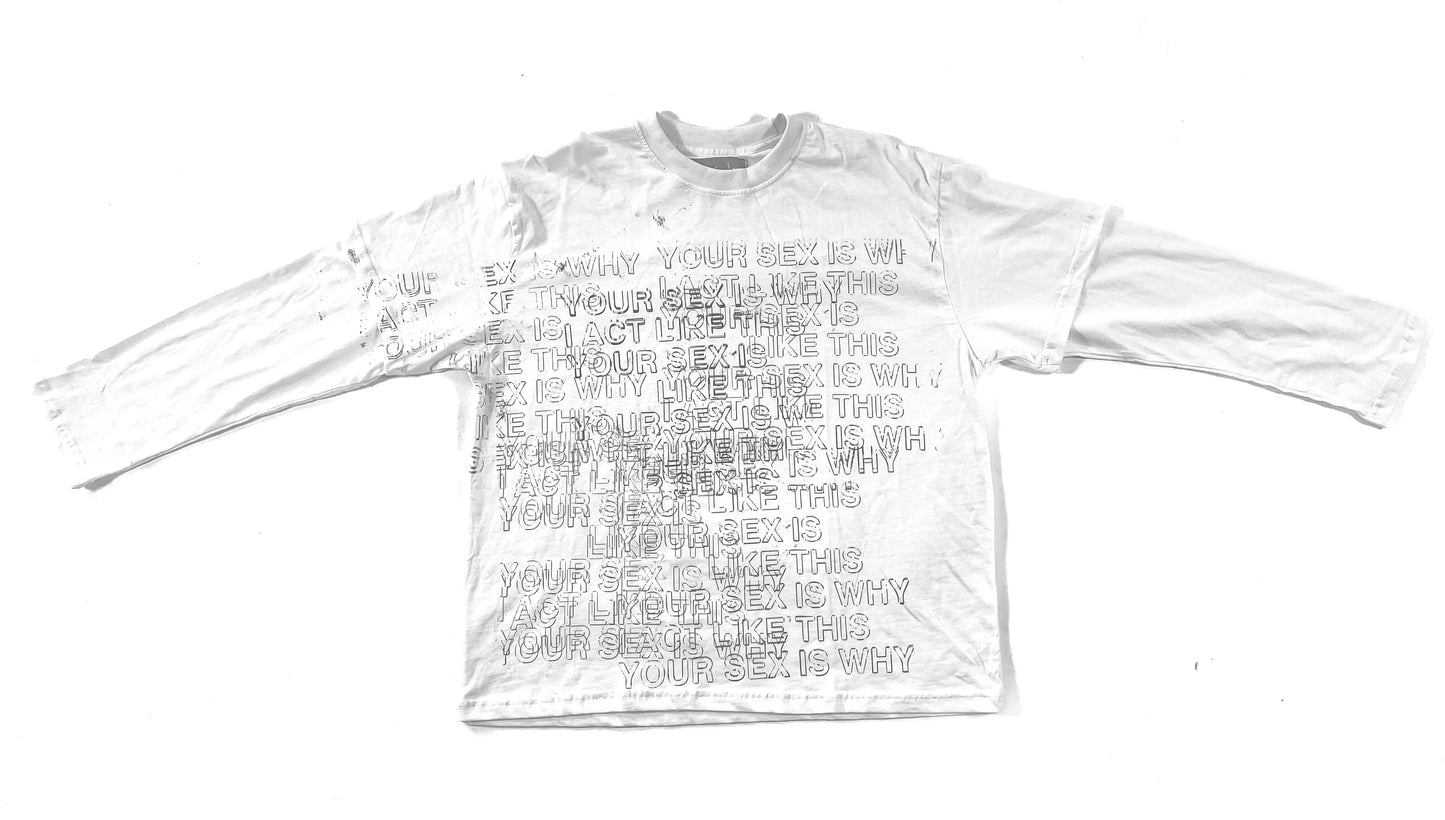 02 WHT "YOUR SEX IS WHY" DOUBLE BLANK