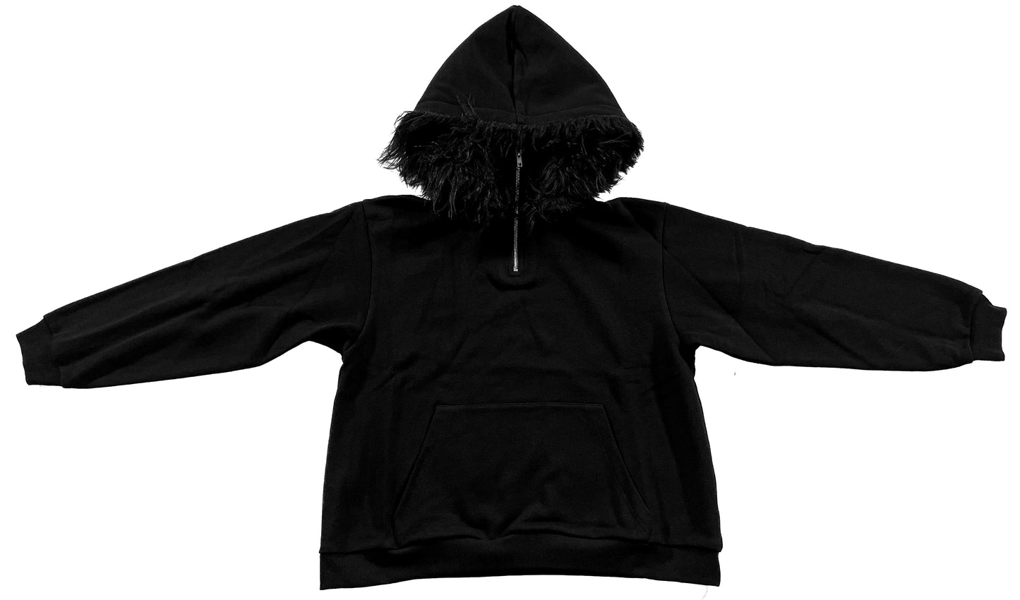 01 BLK HALF ZIP HOODIE